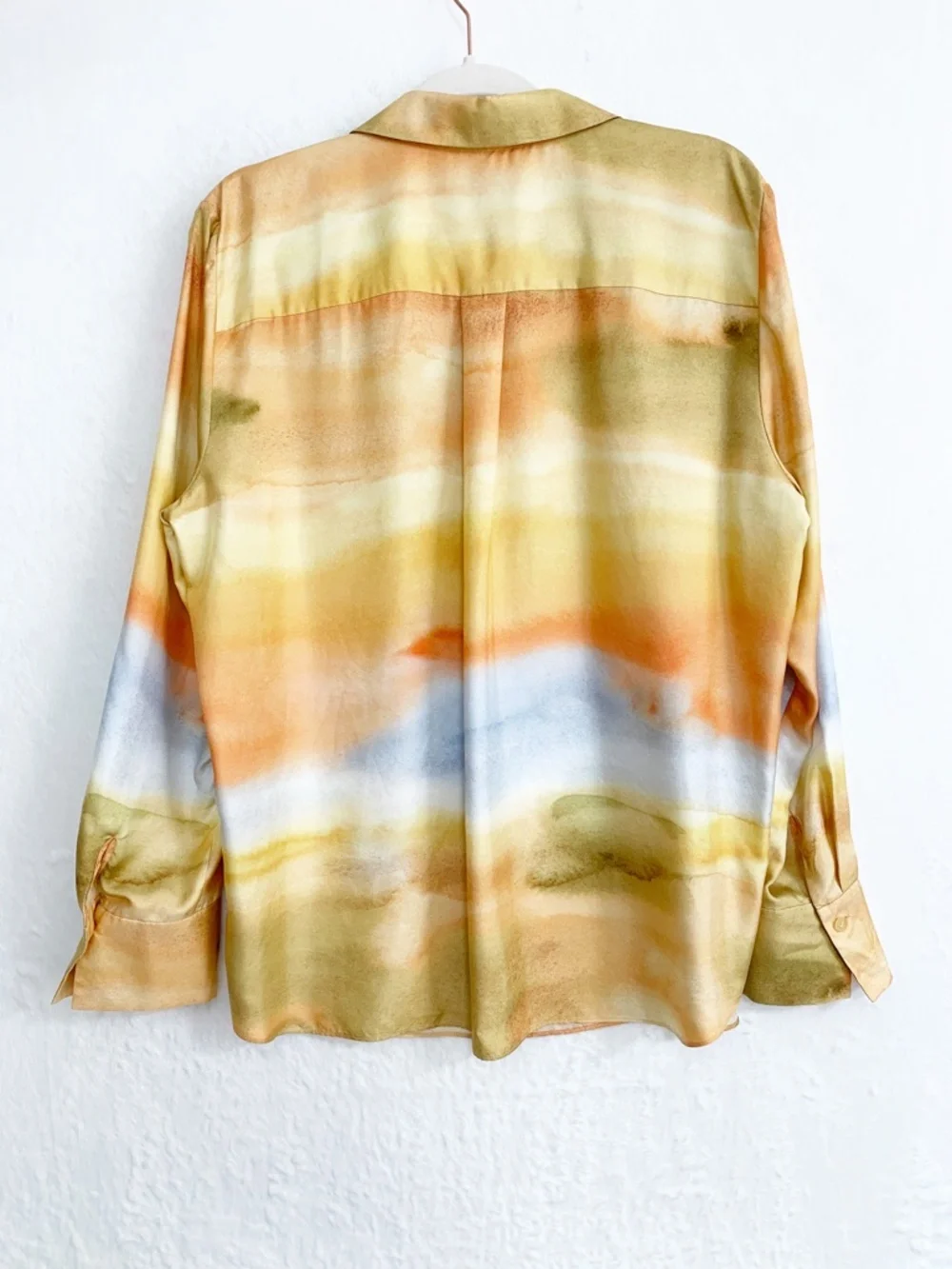 LaFayette 148 Scottie Silk Twill Horizon Print Blouse Sz XL - Picture 7 of 12